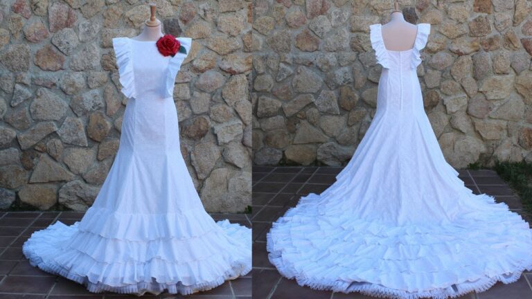 Vestidos Flamencos: Elegancia con Detalles de Batas de Cola